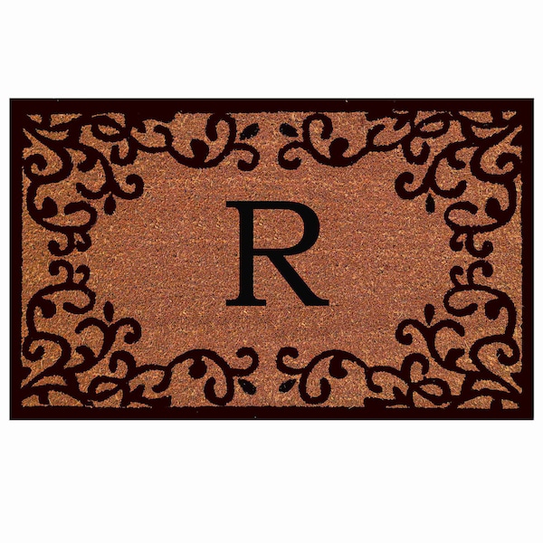 Calloway Mills Monogram Door Mat, Natural, Black, 18 in W x 30 in L 180021830R - main